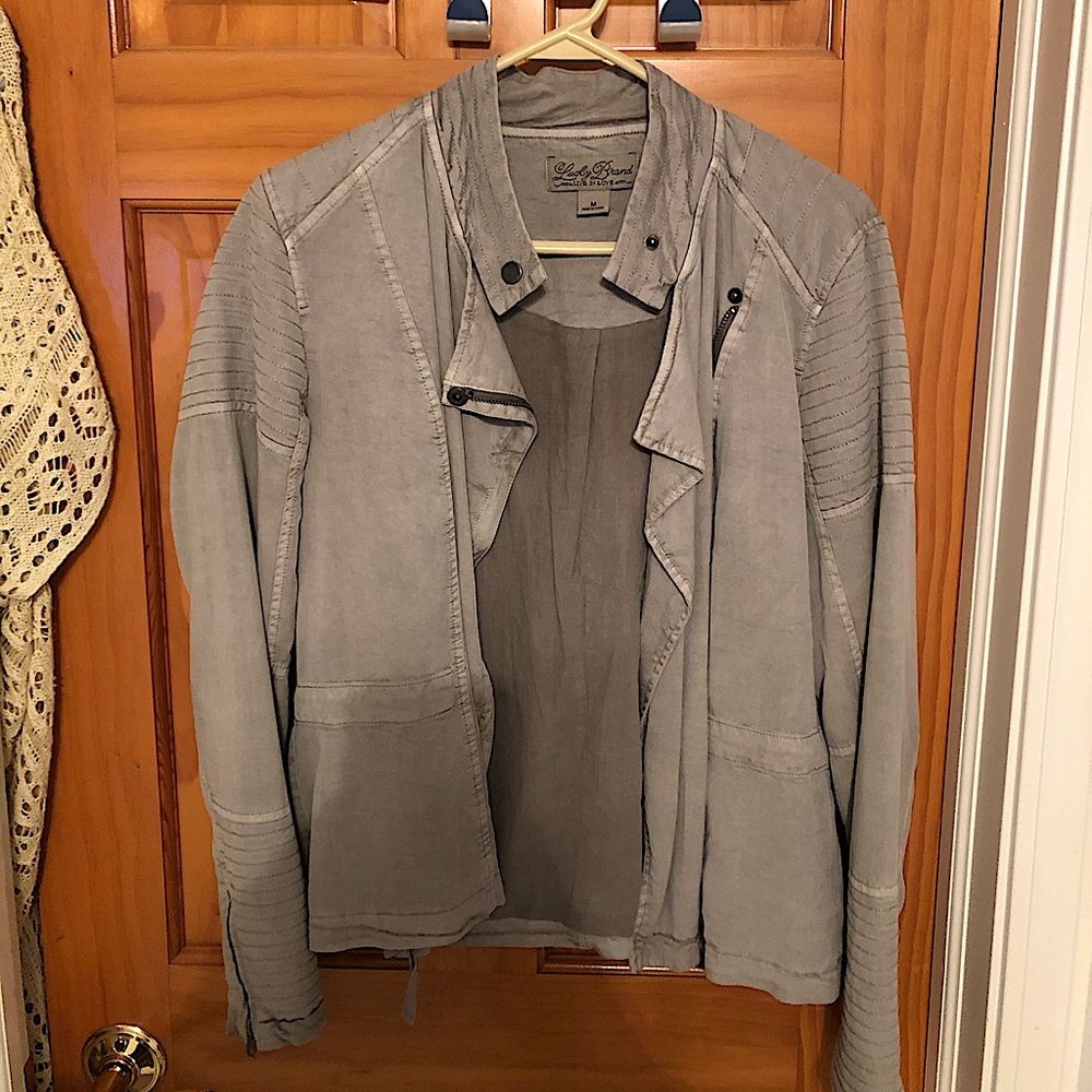 Grey zipper down jacket, great condition